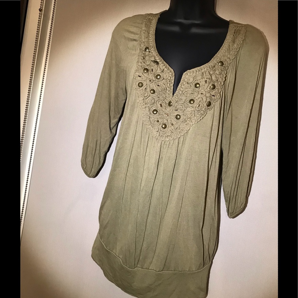 Olive green top